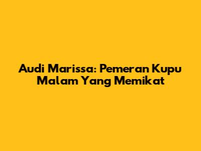 Audi Marissa: Pemeran Kupu Malam Yang Memikat